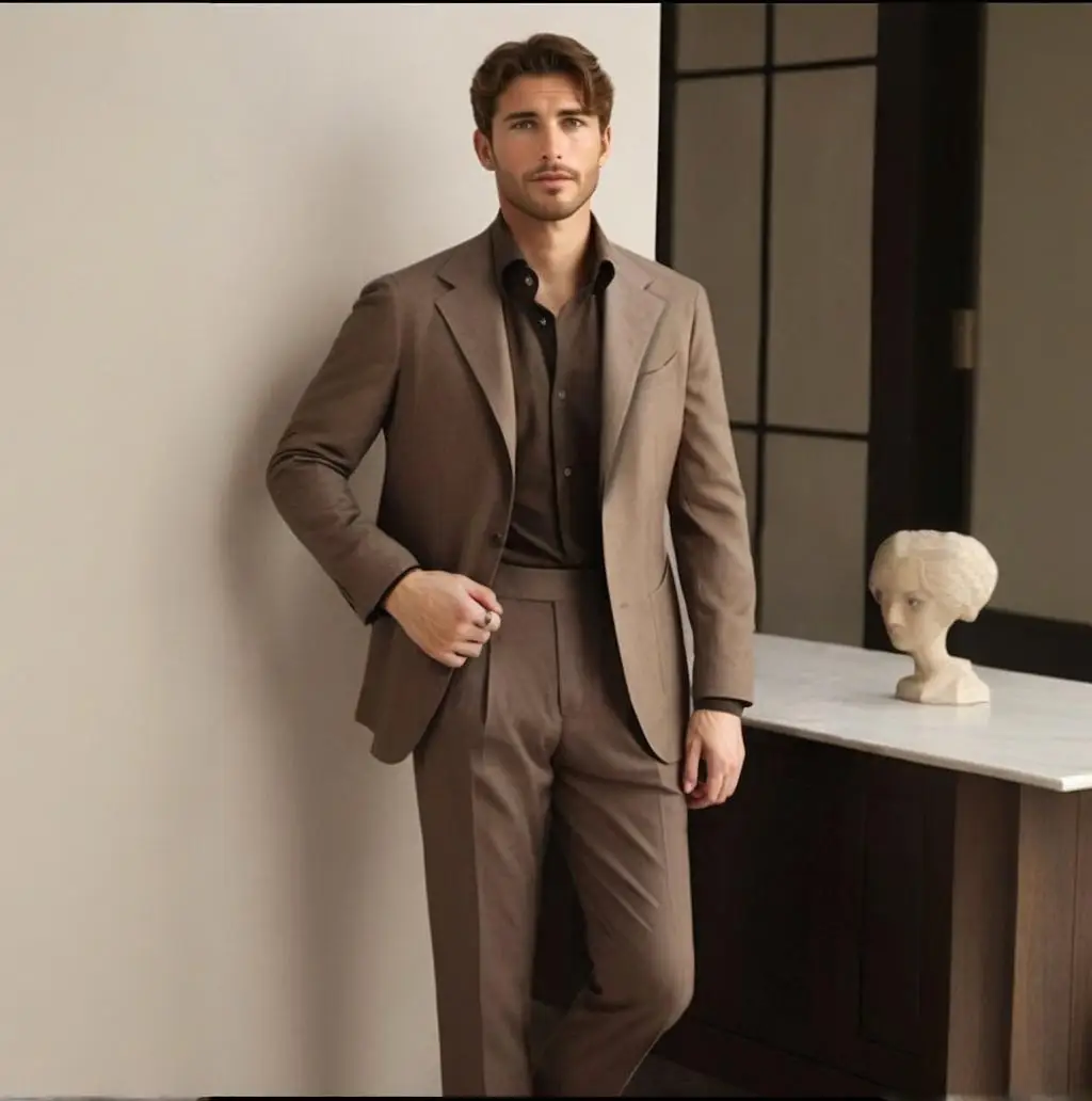 

Mens 2 Piece Suits Blazer and Trousers Set in Classic Fit 2 Button Jacket Formal Business Attire Office Wedding Casual Customize