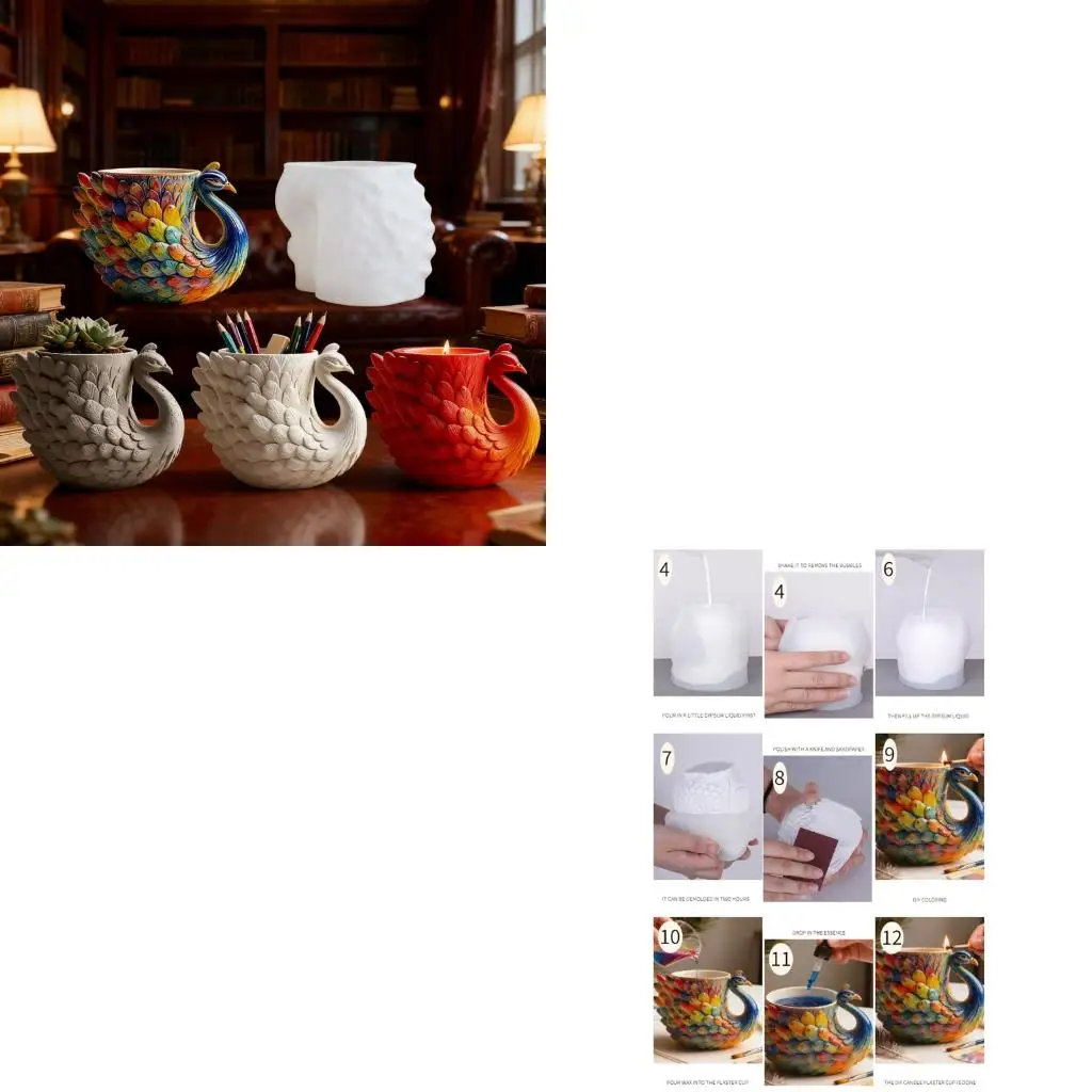 Versatile Flower Pots Mould Handmade Garden Planter Silicone Mould Vase and Pen Holder Mold Jewelry Tool