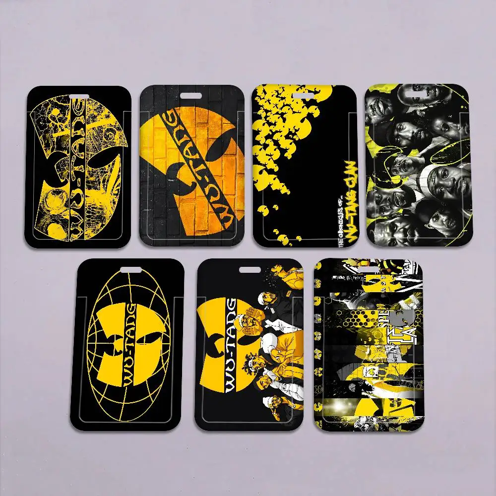 Klassischer Hip-Hop-Gruppen W-Wu-Tang Ausweiskartenhalter mit Lanyard, Kinder-Kreditkartenetui, Umhängeband, Türkartenhalter, Ausweishülle, Geschenk