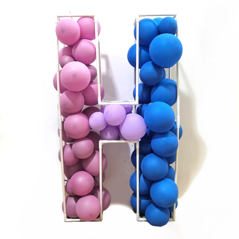 PVC Letter Mosaic Frame Alphabet Templates DIY Big Giant Letter Number Balloon Filling Stand Wedding Birthday Party Decorations