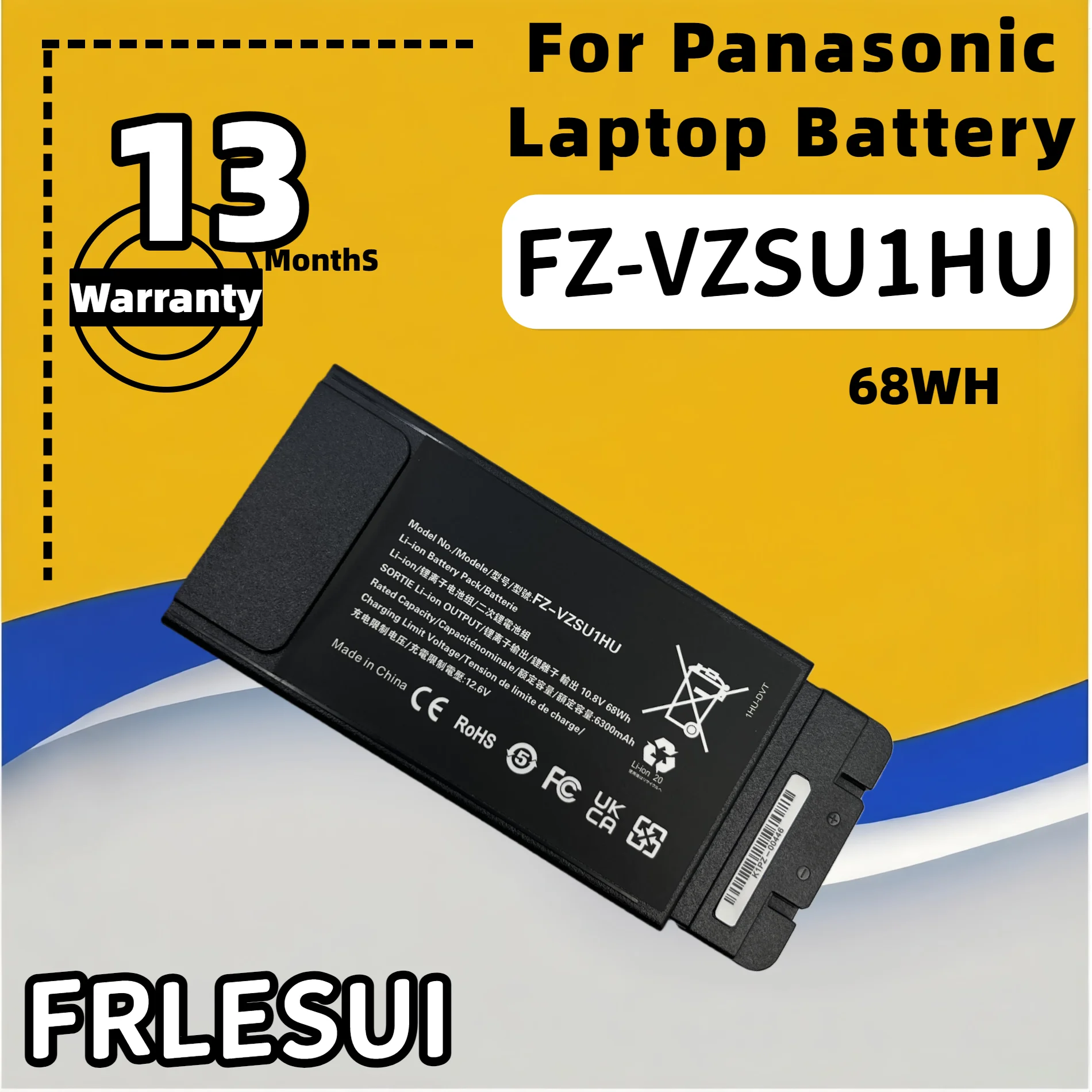 

Аккумулятор FRLESUI FZ-VZSU1HU для ноутбука Panasonic Toughbook FZ-55, совместим с моделями FZ-55 MK1 и MK2, гарантия 13 месяцев