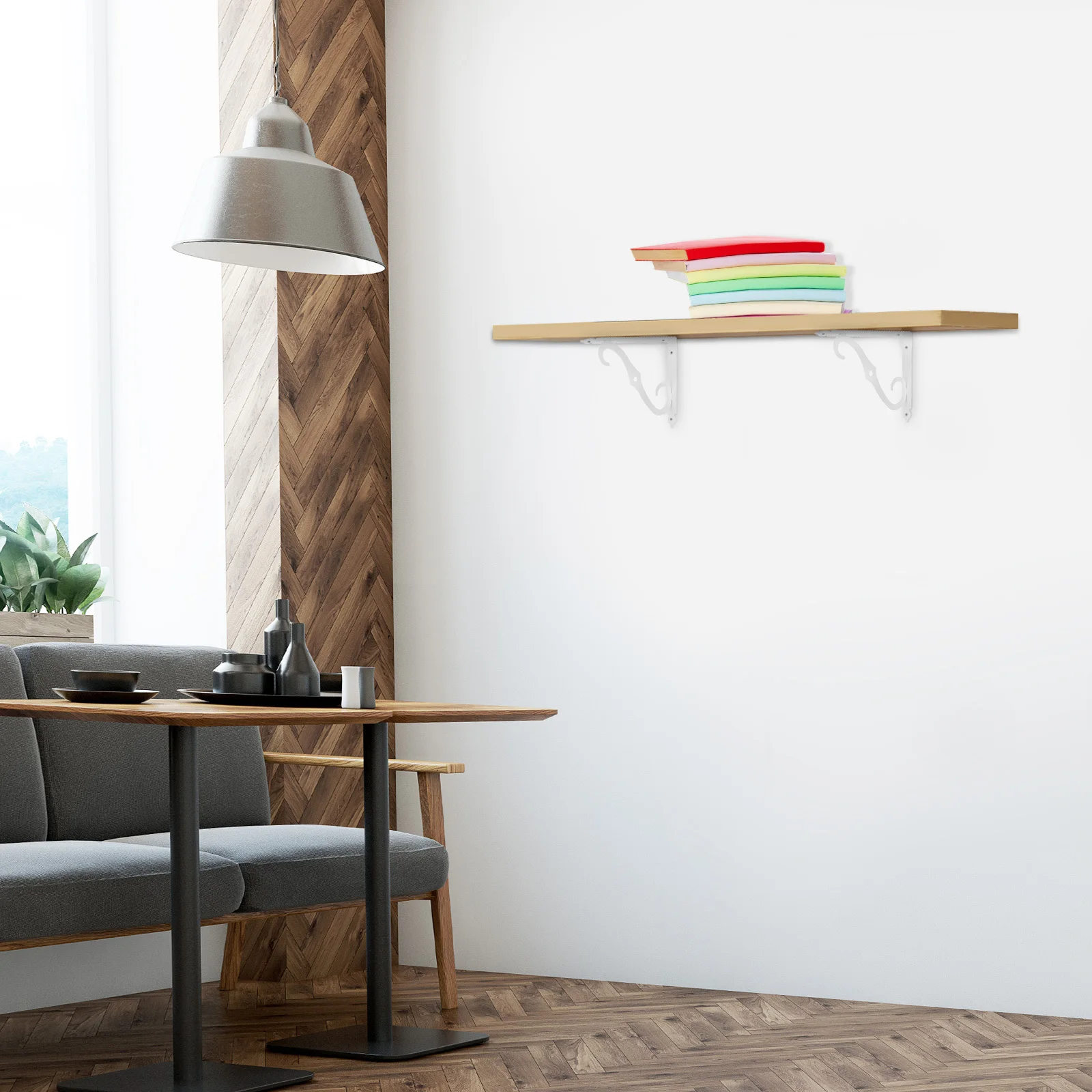 1 مجموعة 1 مجموعة من الحائط رف الكتب بين قوسين الثقيلة الحديد الجرف يدعم تخزين الرف اللوح حامل الرف قوس الحديد