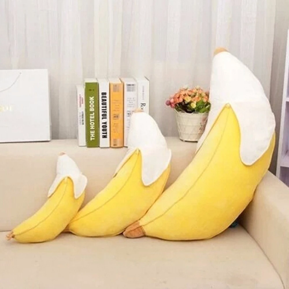 100cm Gift for Love Girl Cute Banana Yellow Open Head Love fruit Stuffed lover Toys Soft Pillow Doll Product for Women Cusion view 4