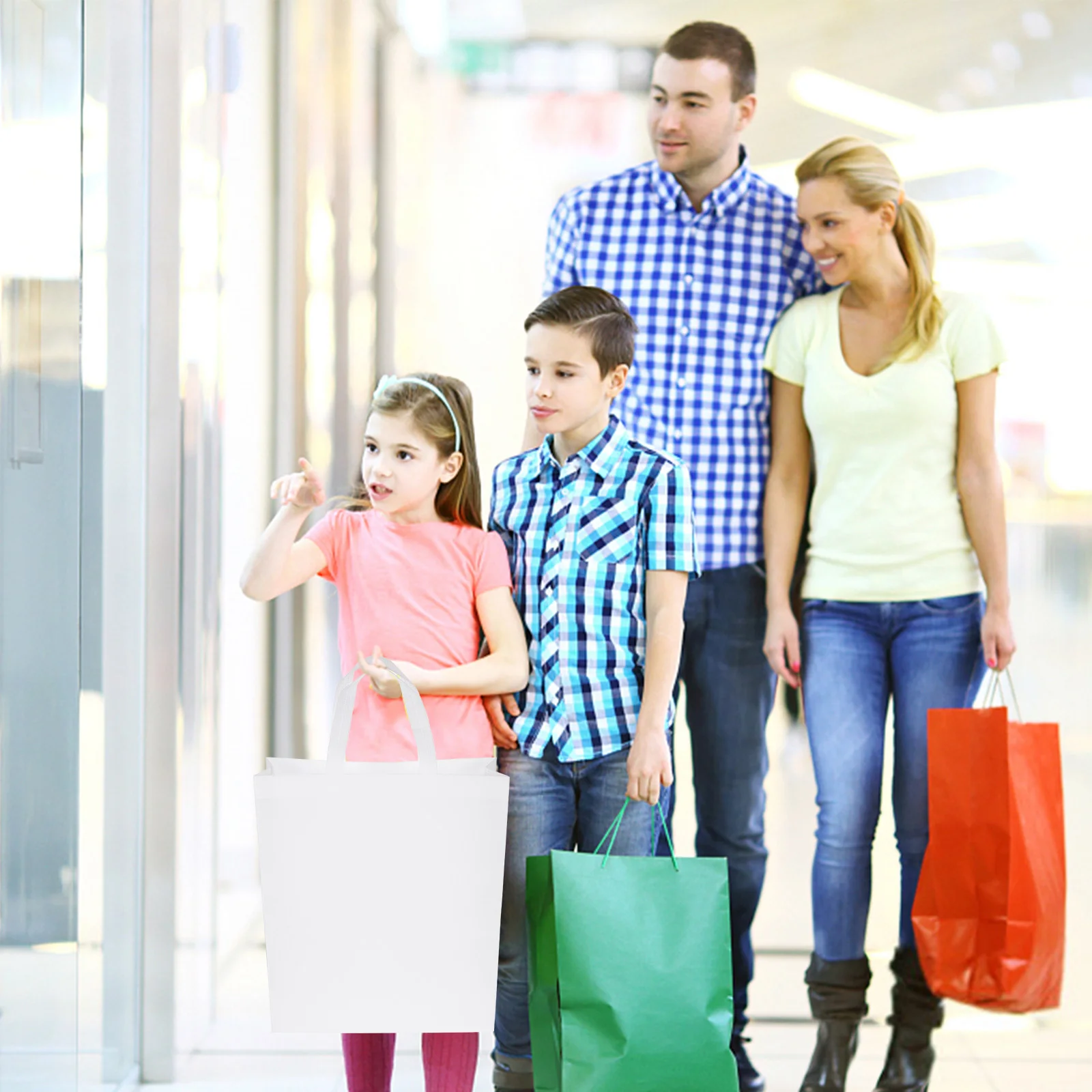 

10Pcs Reusable Grocery Tote Bag Portable Nonwoven Storage Large Capacity Foldable Practical Gift Choice Reusable Grocery Bag