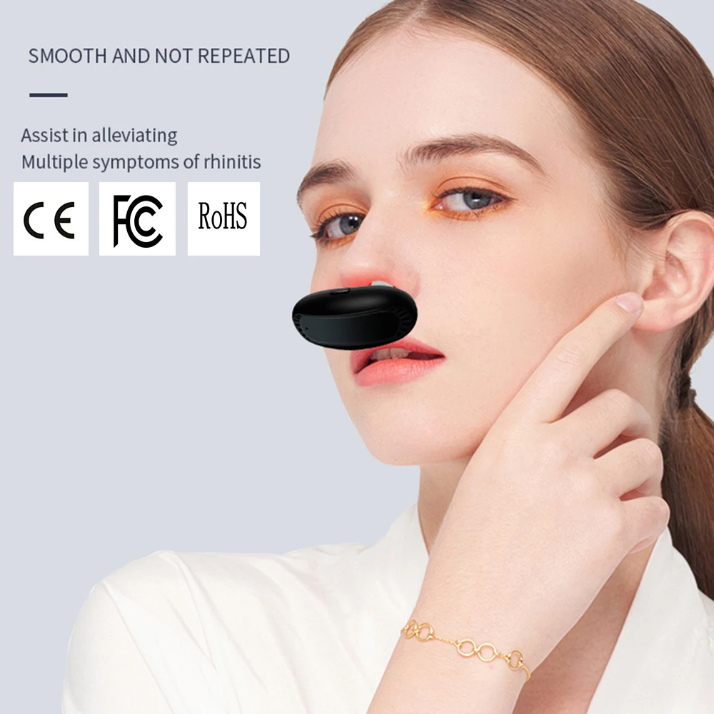 

3 Modes Rhinitis Laser Mini Infrared Sinus Relief Therapy Device Portable Treatment with 4 Silicone Tips, 630-650nm Wavelength