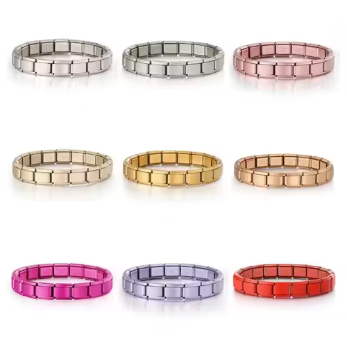 2025 New Men and Women Starry Colors 18 Pieces Italian Charm Fit 9mm Stainless Steel Modular Bracelet Wholesale Jewelry - Image 6
