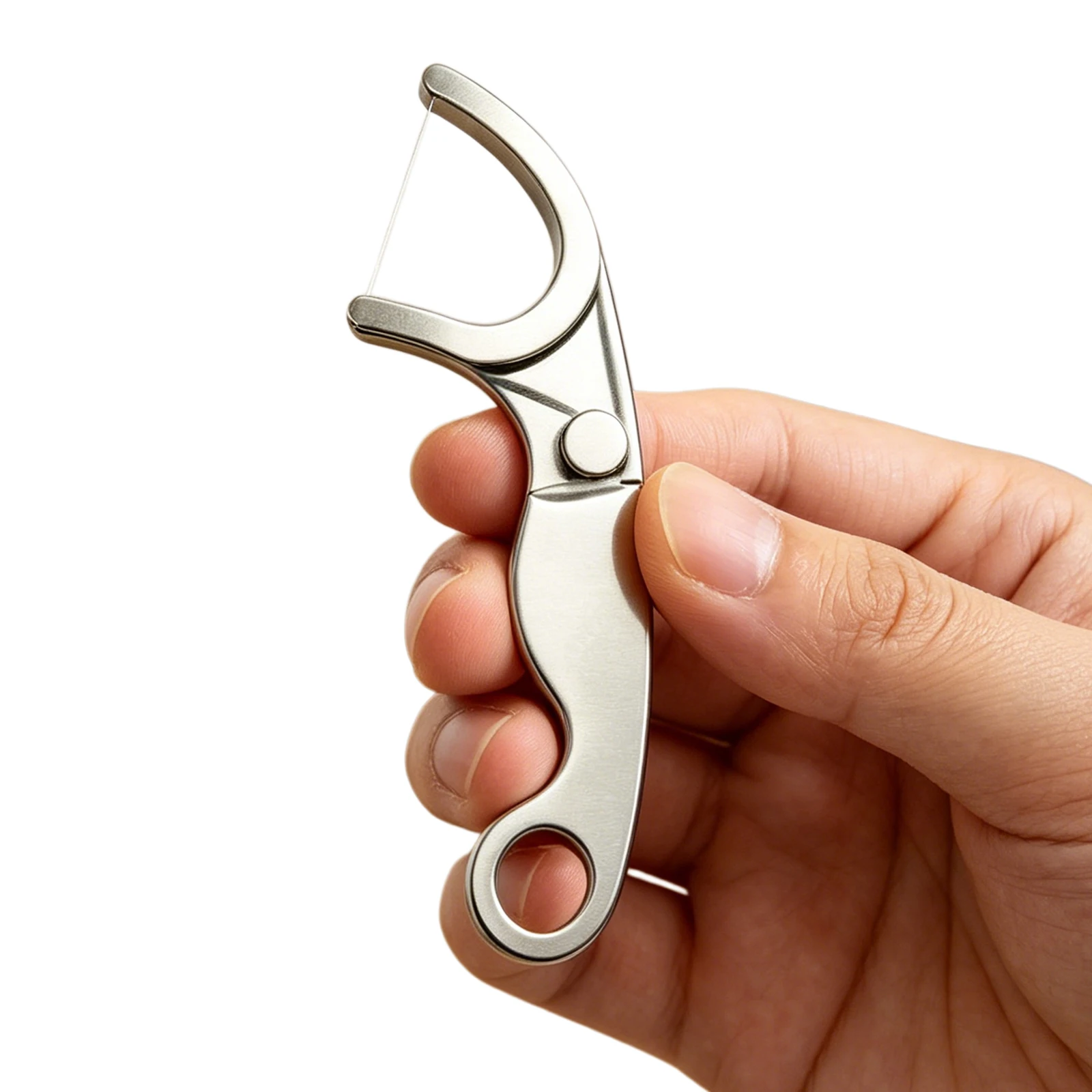 Metall-Zahnseidehalter aus Edelstahl, Tragbarer Wiederverwendbarer Nachfüllbarer Zahnseide-Picker, Portabler Dauerhafter Zahnreiniger