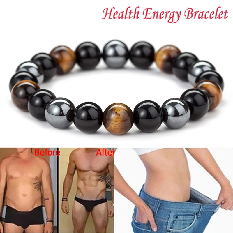 Nouveaux Bracelets magnétiques en hématite pour hommes et femmes, perles en pierre d'oeil de tigre, Bracelets de Couple pour femmes, aimant de soins de santé, aide à la perte de poids, bijoux