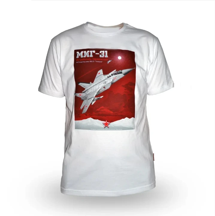 Russian Air Force MiG-31 Foxhound Fighter T-Shirt. Summer Cotton O-Neck Short Sleeve Mens T Shirt New S-3XL