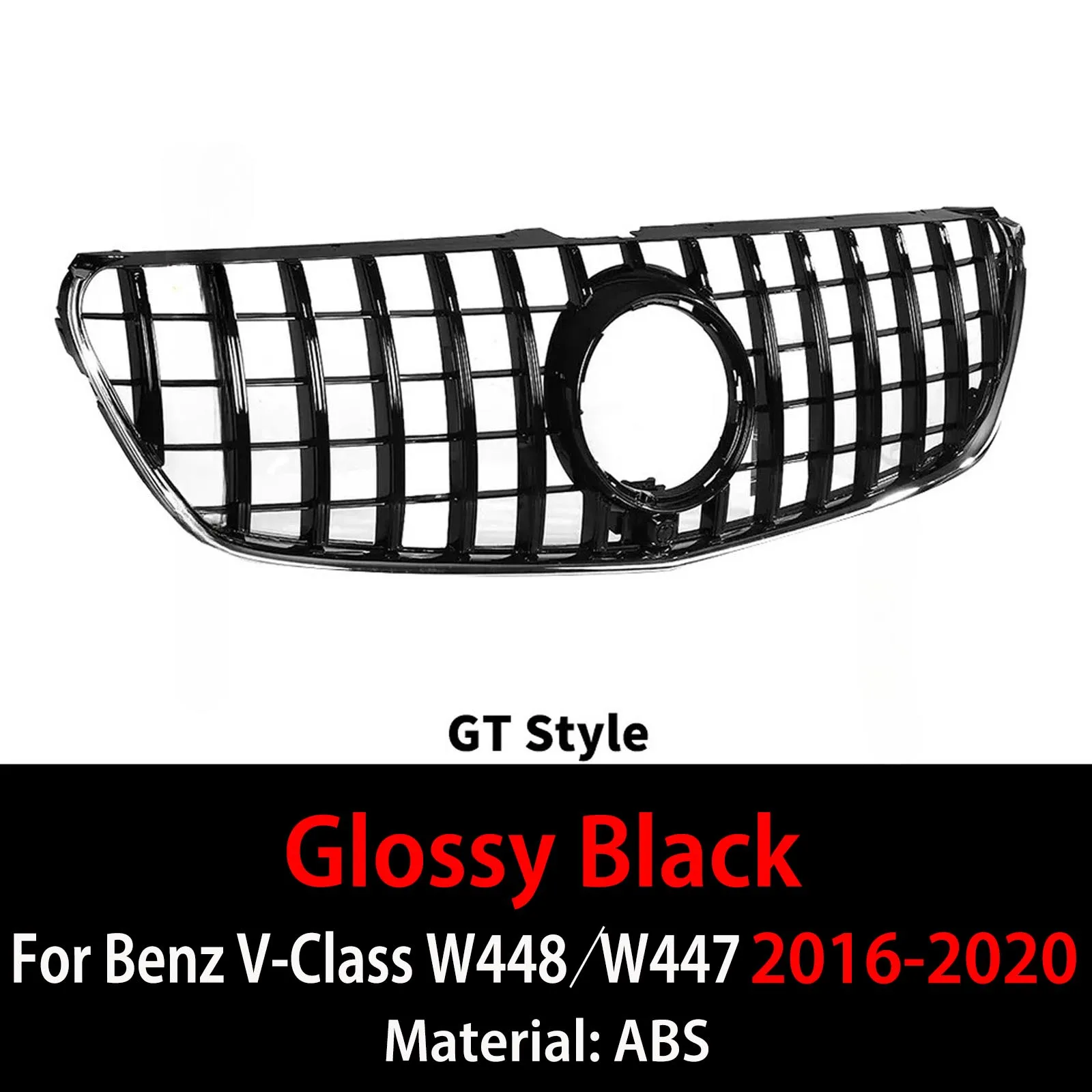 Voor Mercedes Benz V Klasse Vito W448 W447 2015-2023 Midden Mesh Tuning Sport GT Diamant Stijl Voorinlaat Grille radiator Grill