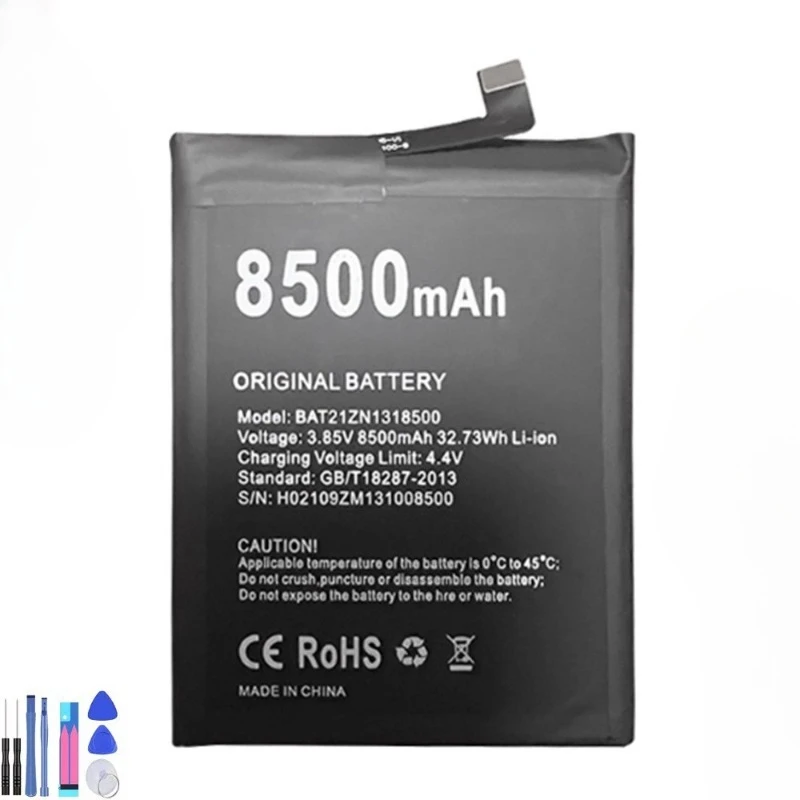 

Отличная батарея 3,85 В, 8500 мАч для Doogee S86 S86 Pro BAT21ZN1318500, быстрая доставка, 1 шт.