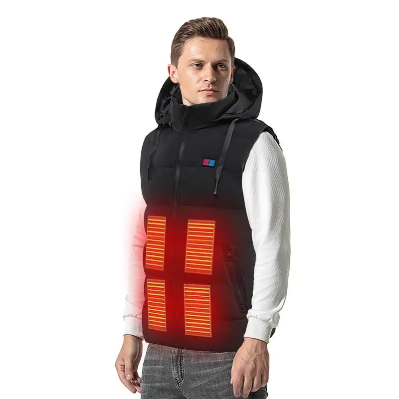 11 Areas Heated Vest Fleece Vest Electric Heating Jacket Adjustable USB Rechargeable Winter Thermal Vest Warm For Waist Shoulder