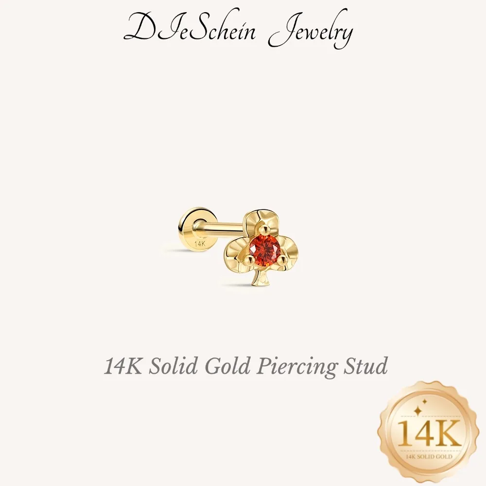 dieschein-1pc-boucles-d'oreilles-clous-a-dos-plat-colorees-en-or-massif-14k-pour-femmes-boucles-d'oreilles-de-piercing-fines-et-impermeables-bijoux-de-luxe