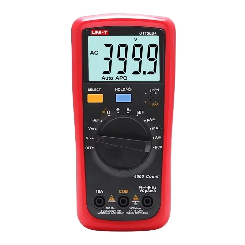 UT136B+ UT136C+ Digital Multimeter Large LCD Dual Display 1000V 10A AC DC Voltmeter Current Test Meter
