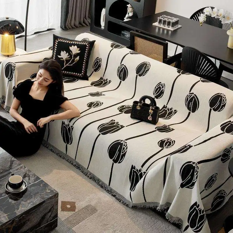 Modern Sofa Cover Cloth Anti-Slip  Scratch Proof High End Sofa Throw Blanket Versatile Four Seasons Sofa Slipcover New 2024