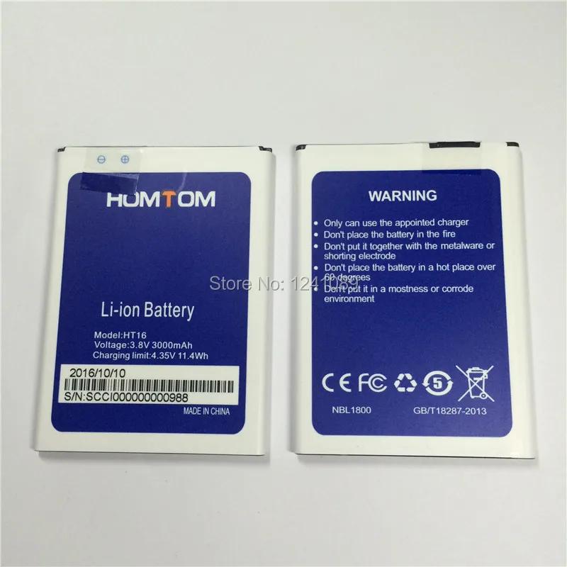 

100% original battery HOMTOM HT16/HT16 pro battery 3000mAh Original quality Mobile phone battery Original quality