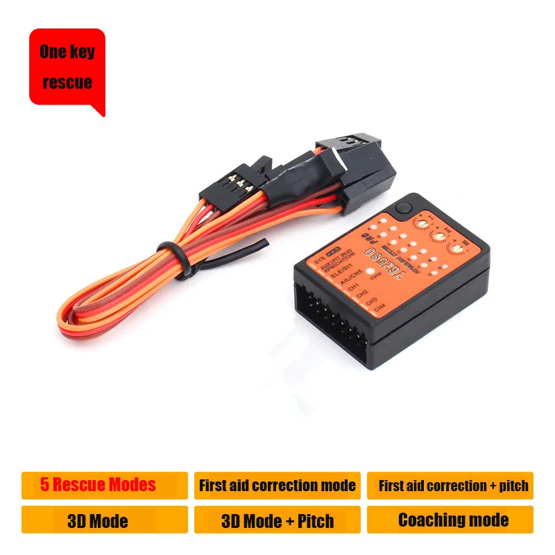 TGZ580 3-Axis Gyro FBL Altitude Control Smart Flight System Flybarless 4.5~10V For RC Helicopter T-Rex 250-800