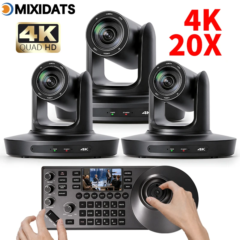 Kamera PTZ 4K z 20-krotnym zoomem, obsługująca standard NDI, przeznaczona do wideokonferencji, wyposażona w funkcję śledzenia obiektów za pomocą sztucznej inteligencji, posiada porty USB, HDMI i LAN oraz obsługuje zasilanie przez Ethernet ( — zdjęcie produktu 3