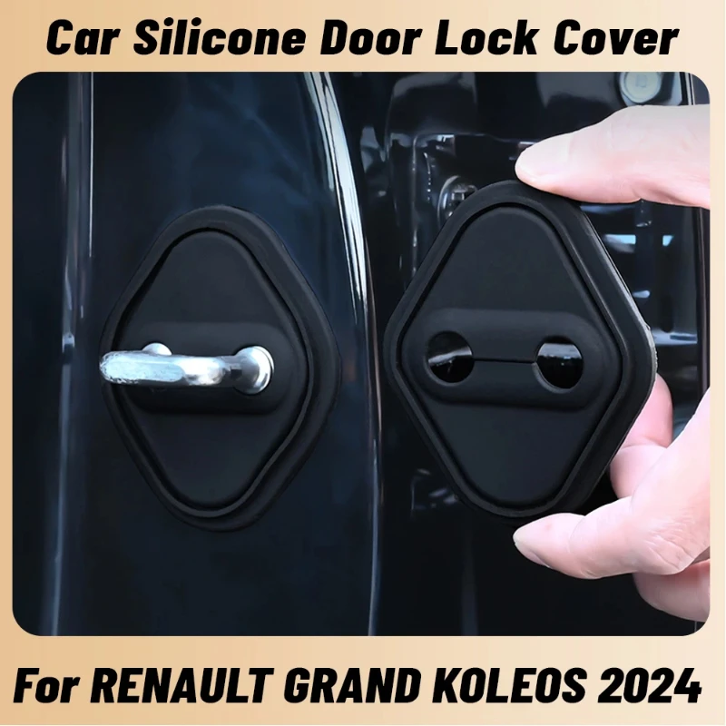 

For RENAULT GRAND KOLEOS 2024 Car Door Shock Absorber Door Lock Protector Silicone Auto Door Lock Latches Cover Accessories