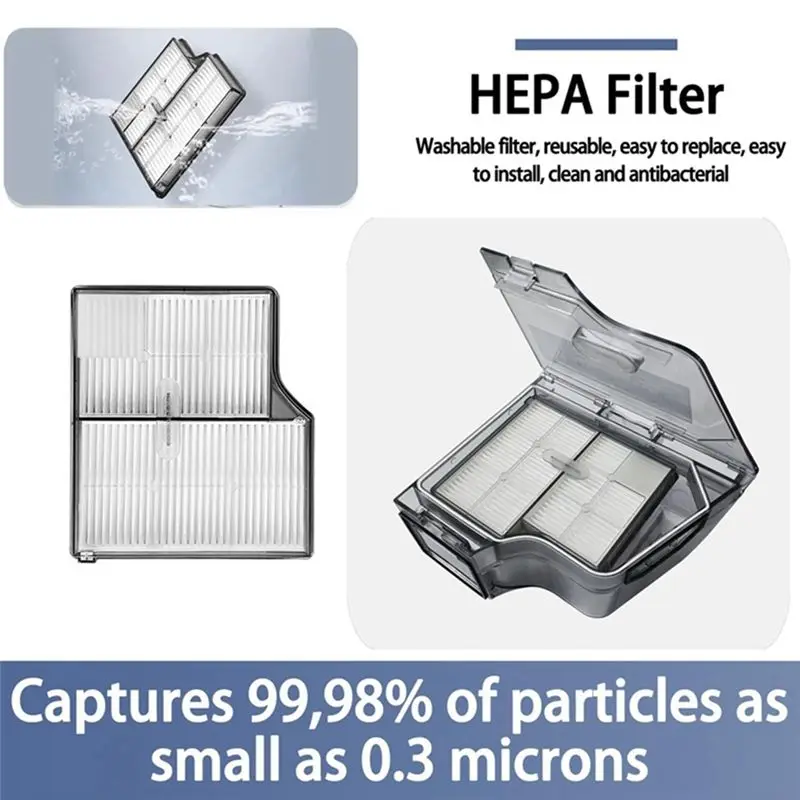 RALCA-For Roborock Saros 10 / S9 Maxv Ultra Mop Cloths HEPA Filters Dust Bags Robot Vacuum Cleaner Set