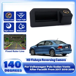 HD 1080*720 Rear View Camera For Volkswagen Polo Sedan Vento After Facelift From 2017 2018 2019 Car Trunk Handle Golden Lens