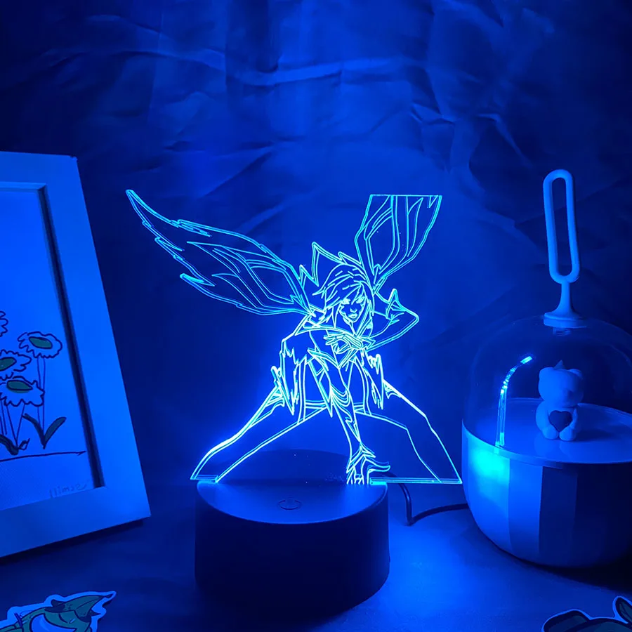 

Игра League of Legends Рисунок Kaisa 3D Светодиодные акриловые неоновые ночные огни Спальня Декор стола Игра LOL Лава Лампа Подарки для парня