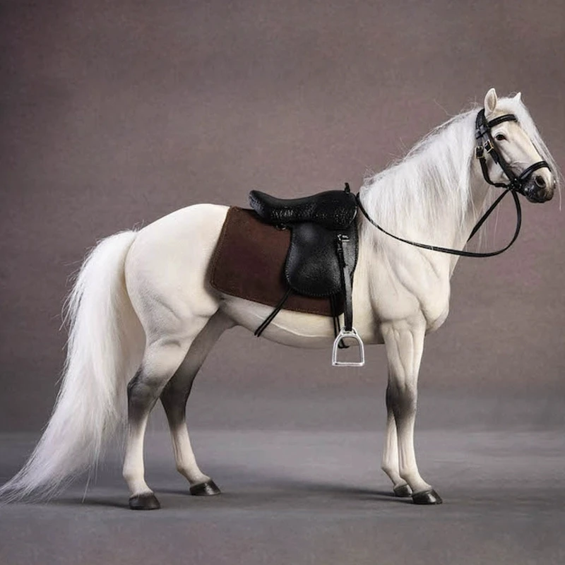 JXK JXK013 1/12 Scale Dutch Warmblood Simulation Resin Animal Model with Harness for 6inch Action Figure Desktop Props Accessory