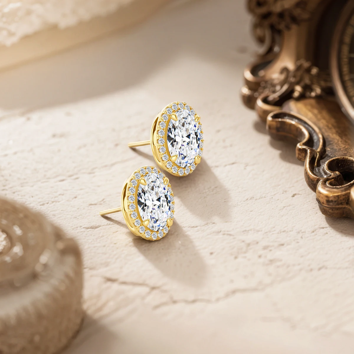

Original 14k Gold Stud Earrings for Women Moissanite Diamond Jewelry New Studs Certified Moissanita Au585 Wedding Unisex Jewelry