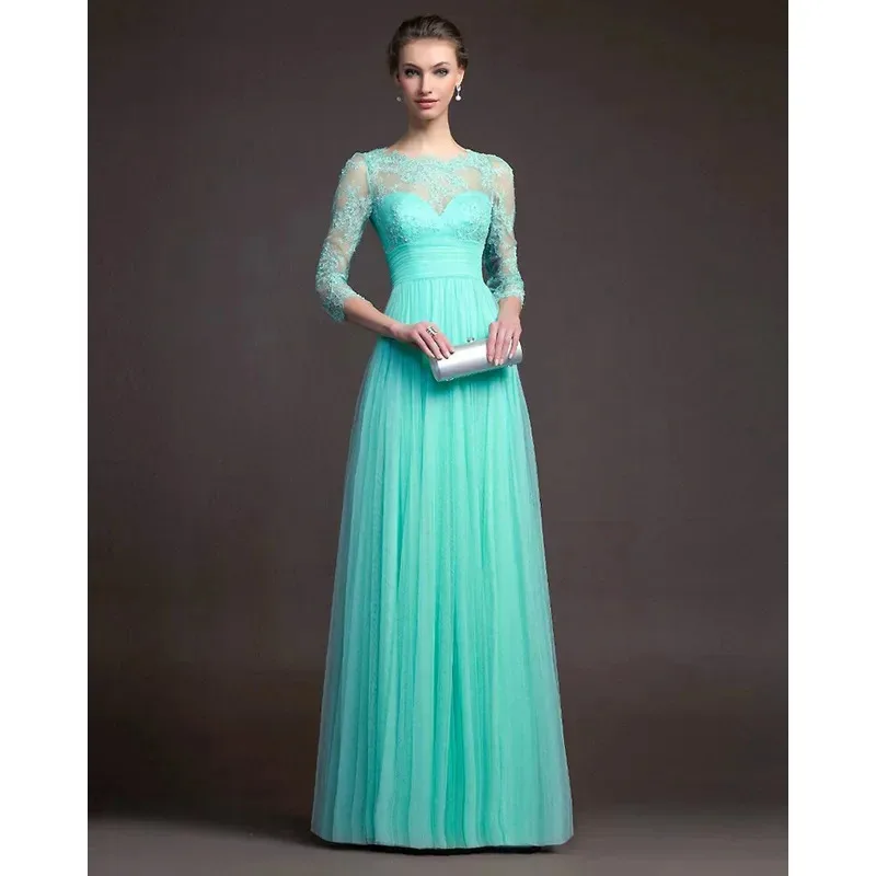 우아한 긴 파티 드레스 2023 유럽 및 미국 가을 여성용 레드 긴팔 레이스 시스루 A라인 손목 비딩 파티 드레스