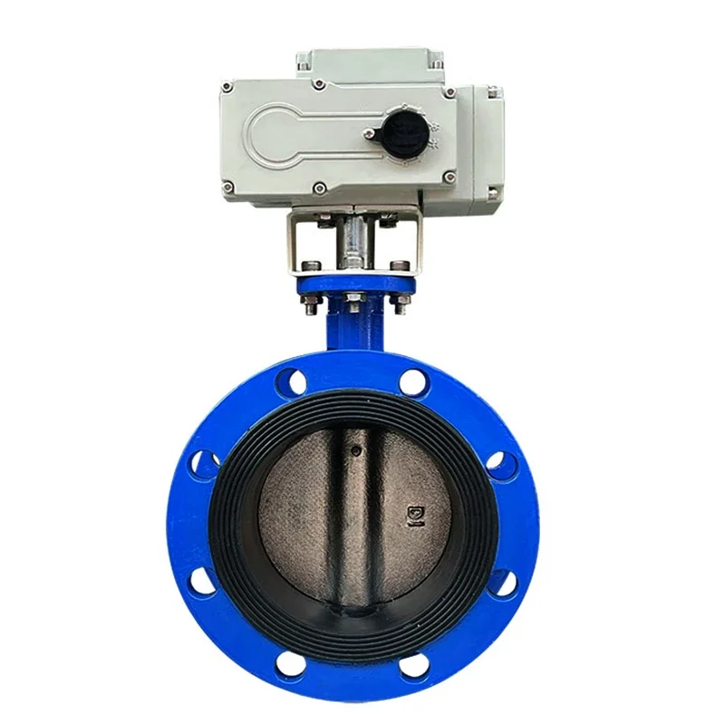 6 Inch Electric Actuated Flange Fluorine-lined Butterfly Valve 150lb Anti-corrosion Wcb Motorized Butterfly Valve