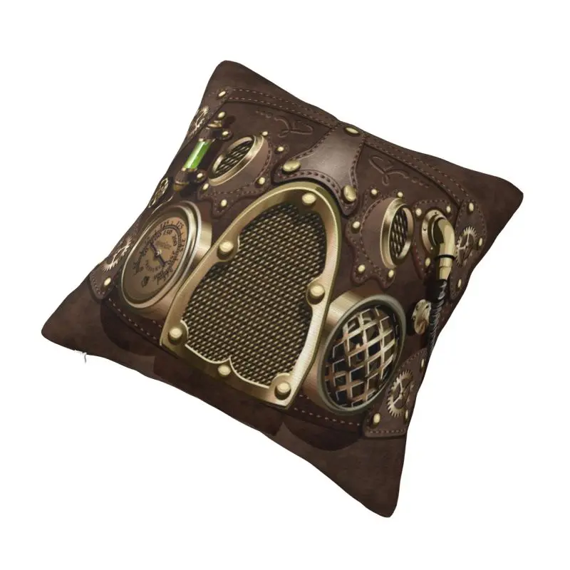 Custom Steampunk Leather Pillow Case 40x40cm Pilot Air Fighter Helmet Cushions Cover for Sofa Square Pillowcase