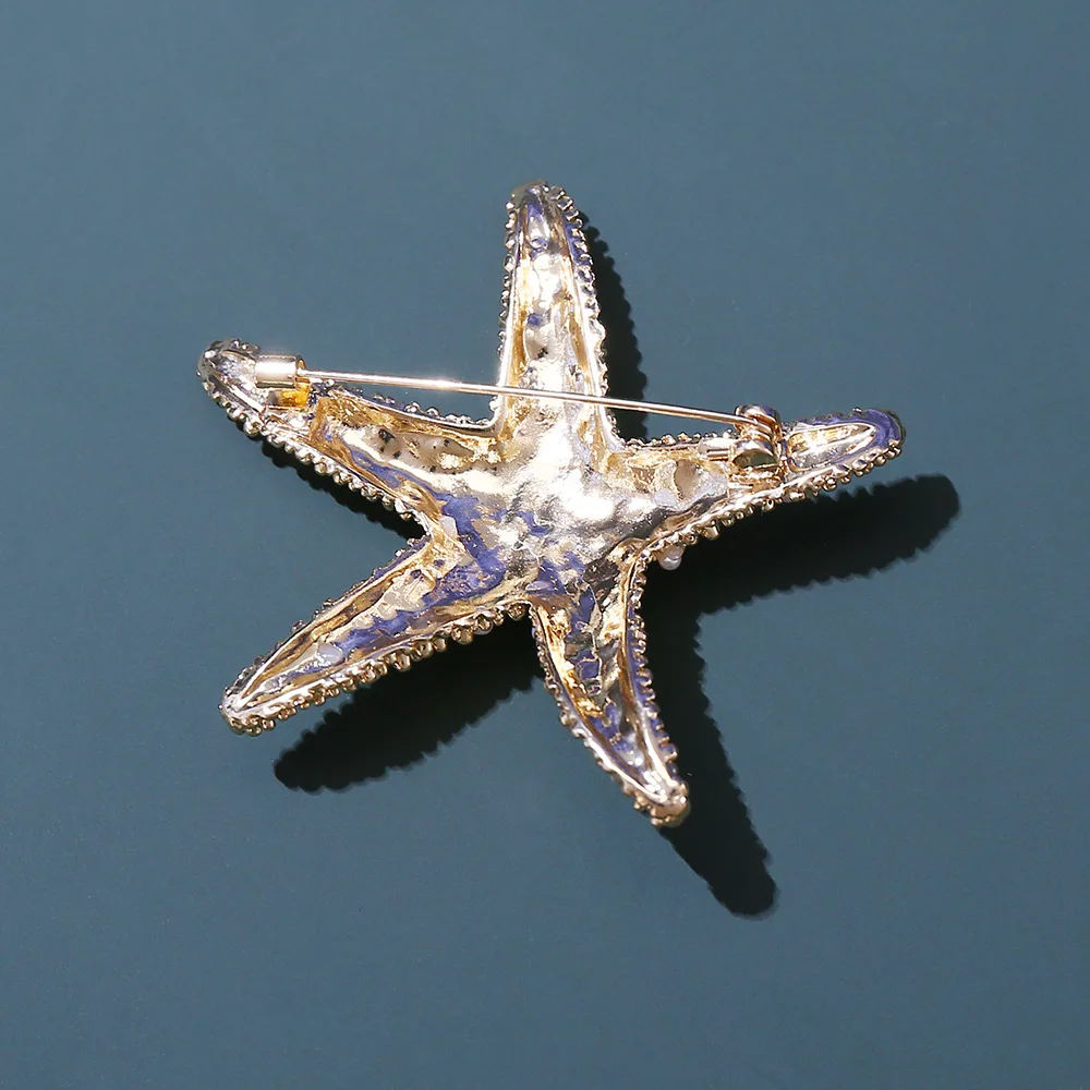 Floralbride Alloy Rhinestones Pearls Starfish Women Brooch Pins Girls Brooch Clothing Scarf Suit Sweater Pin Jewelry Accessories