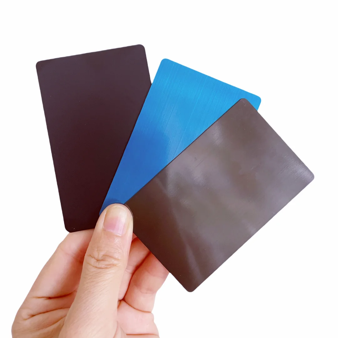 Customized inquiry Full Blank 0.8mm Personalized Wholesale Brush Stainless Steel Metal Business Card