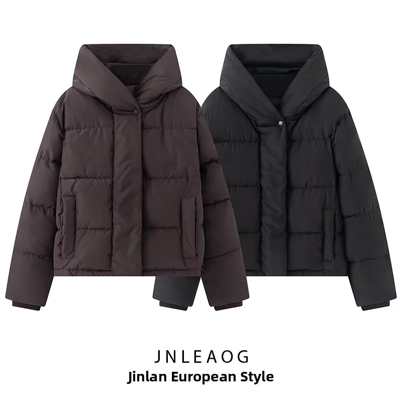 

JNLEAOG Faionable ort Hooded Jaet Women's Thiened Waterproof Autumn New Arrival Street Sle Zipper Closure Color