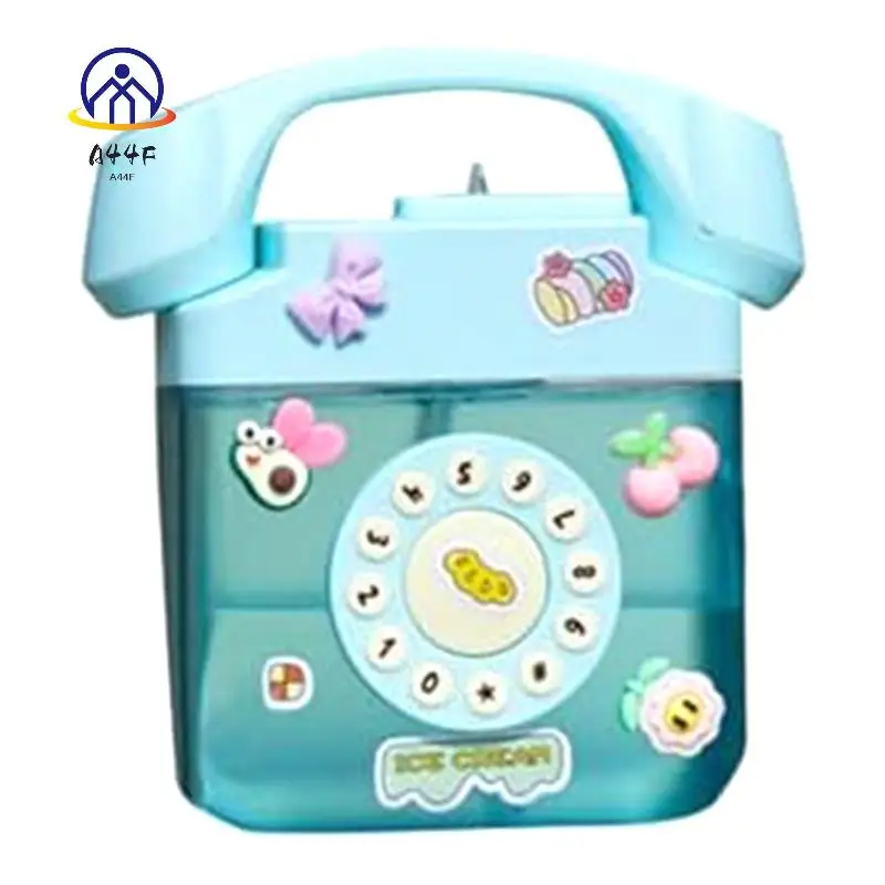 A44F-Creatives Retro Telephone Shape Water Bottle With Adjustable Shoulder Strap, Drinking Bottles With 3D Sticker