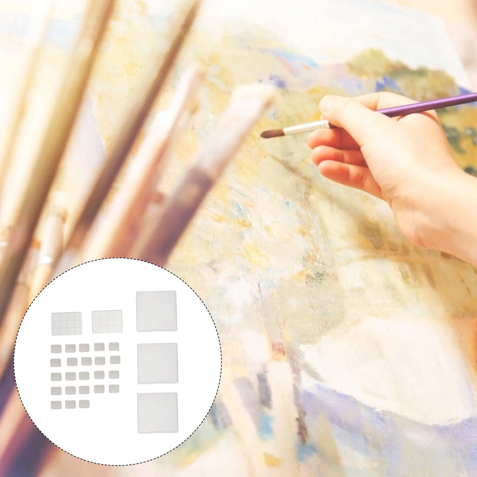 

25pcs Watercolor Pigment Box Portable Plastic Watercolor Palettes For Travel Outdoor Painting Art Mixing Tray Storage Case Diy