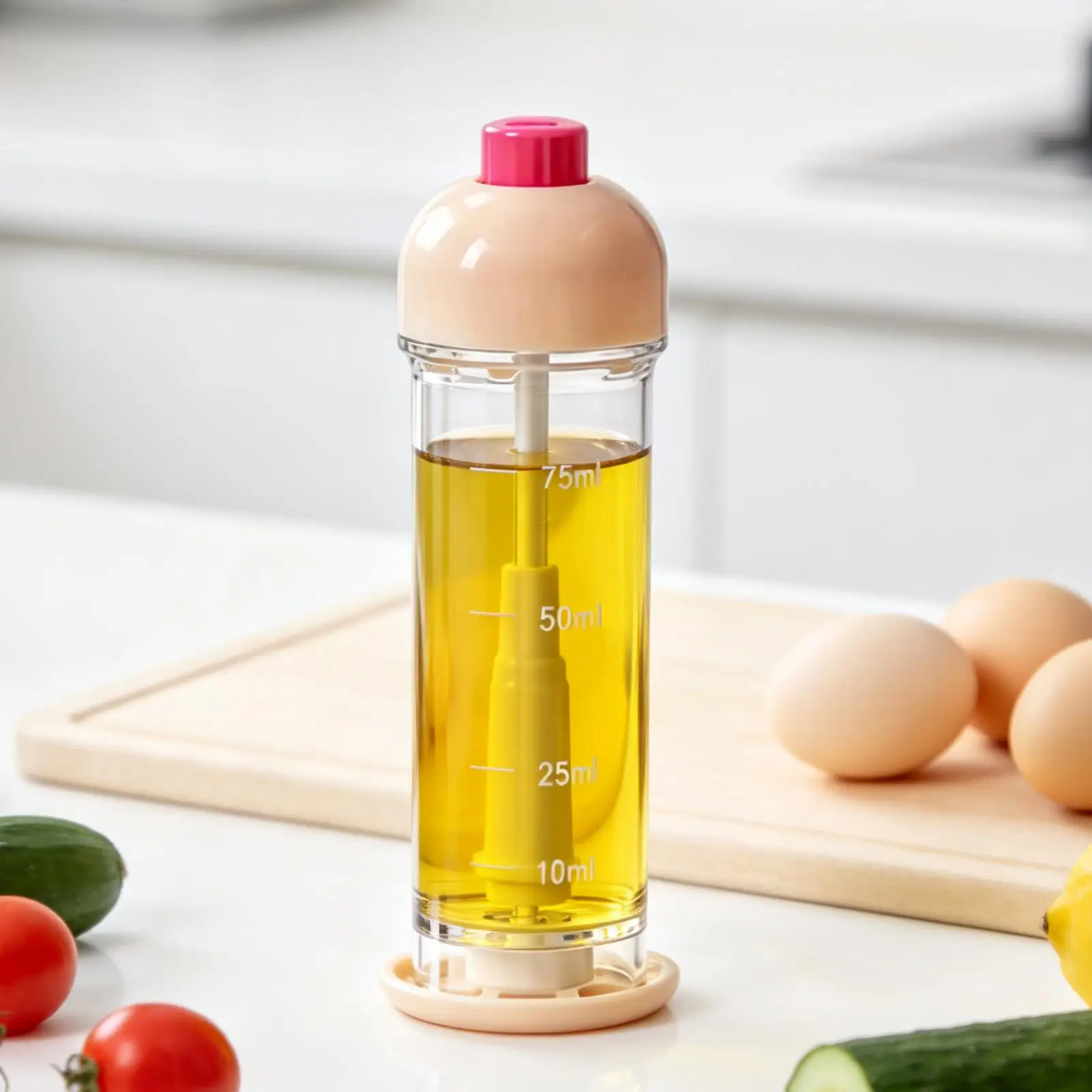 Oil Sprayer for Cooking 100ml Refillable Kitchen Dispenser Bottle Bottom Nozzle Oil Dispenser for Cooking Salad Frying Baking