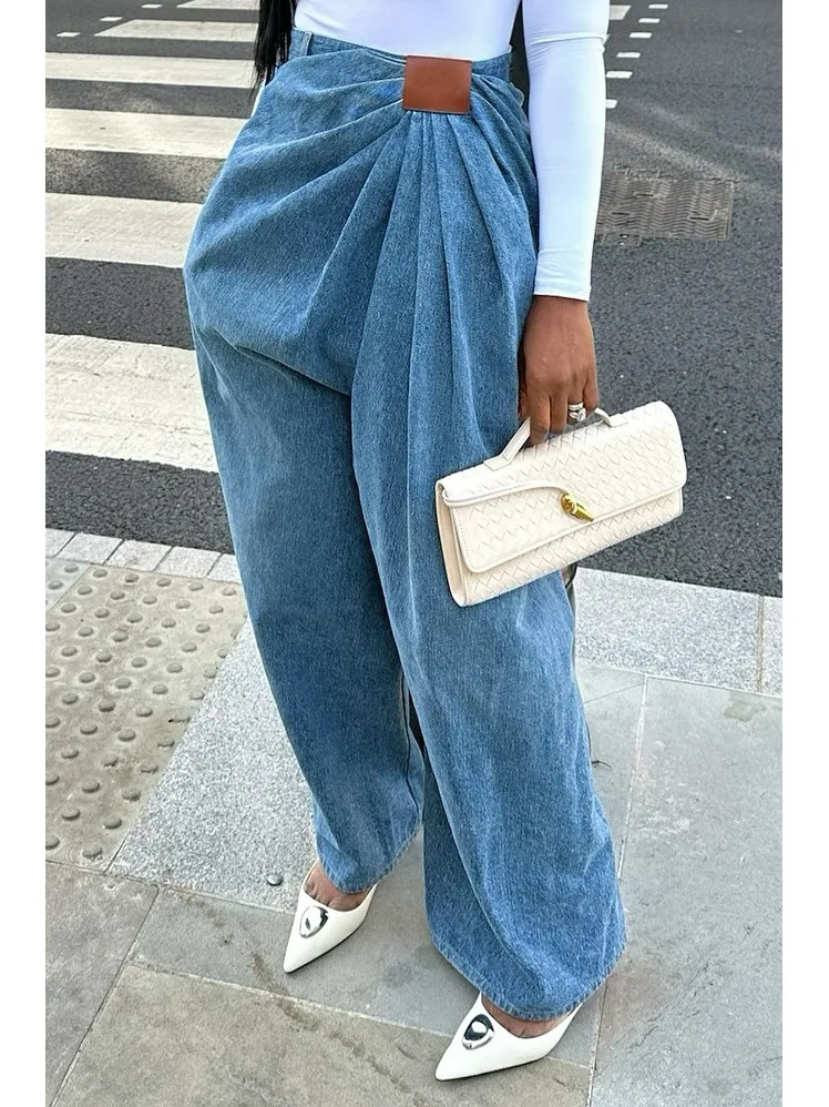 

High Waist Wide Leg Jeans Women's Faion Street Sle Waed Denim Hanging Jeans 2026 New Arrival Ladies Premium Quali