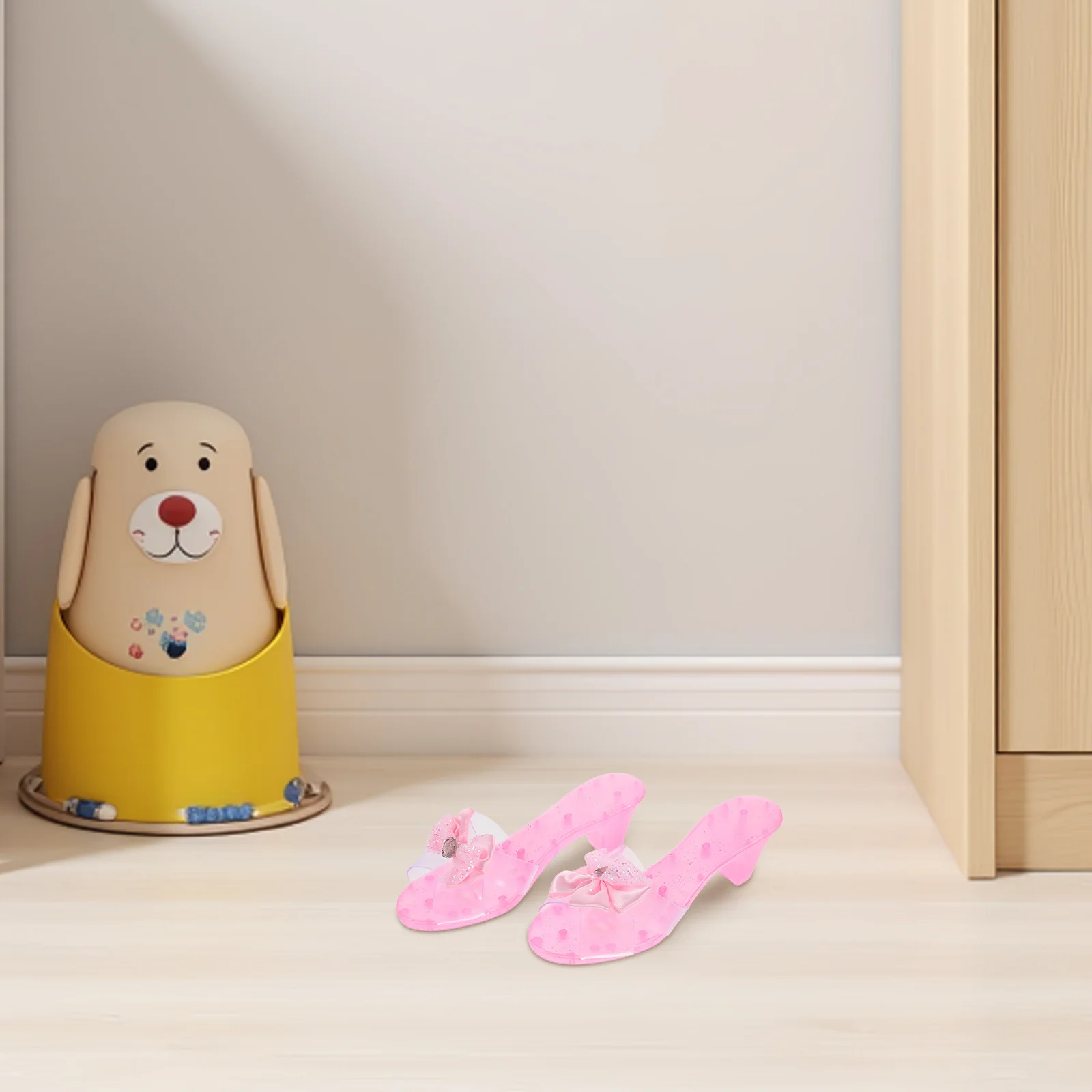 1 paio di tacchi alti per bambini, decorazioni per scarpe in plastica trasparente, decorazioni per feste da principessa, decorazioni per la casa da tavolo - Mini tavolo scultura