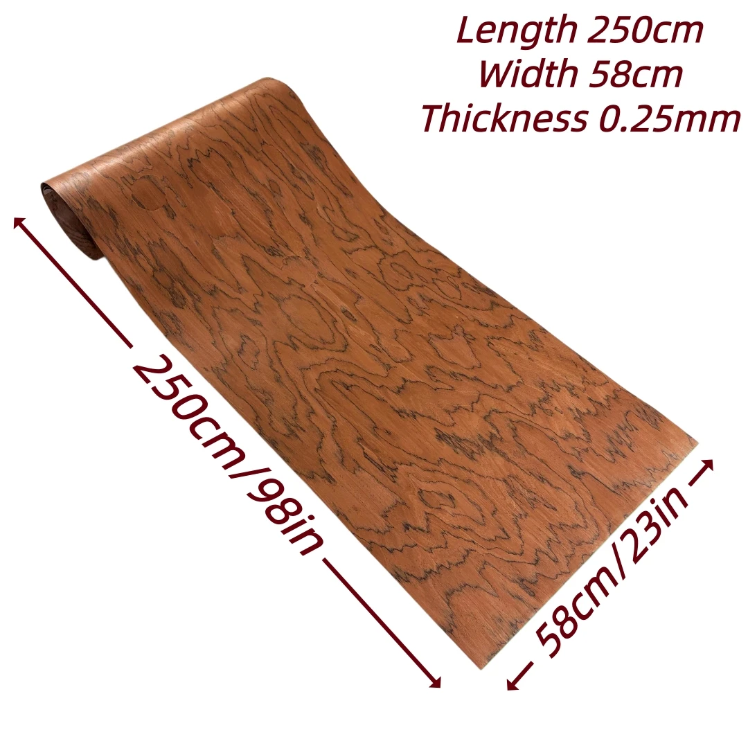 58x250cm T0.25mm Brown Veneer Wood Sheet Furniture Decorative Surface Piano Dining Table Wood Veneer Wall Panel