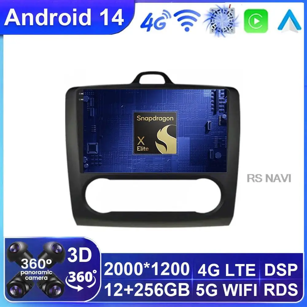 

Android 13 Car Rodio For Ford Focus 2 Mk2 2004-2011 Carplay Auto MultimediaVideo Player Navigation Head Unit WIFI+4G 360 Camera