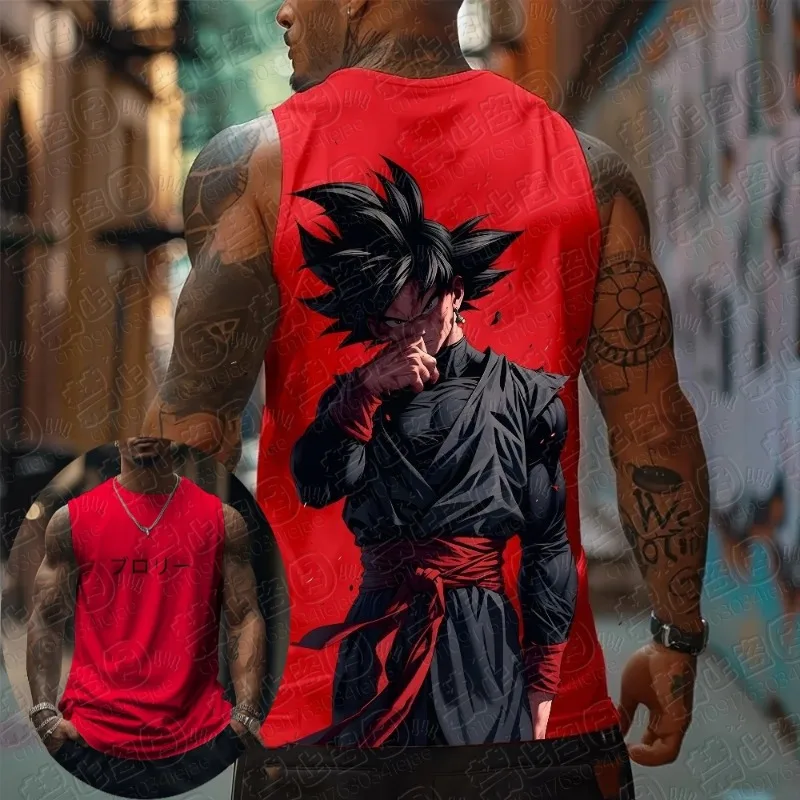 2026 Anime Dragon Ball Z Character Symbols Men's Tank Top Sleeveless Shirts Summer Quick-dry Comfy Lightweight Plus Size