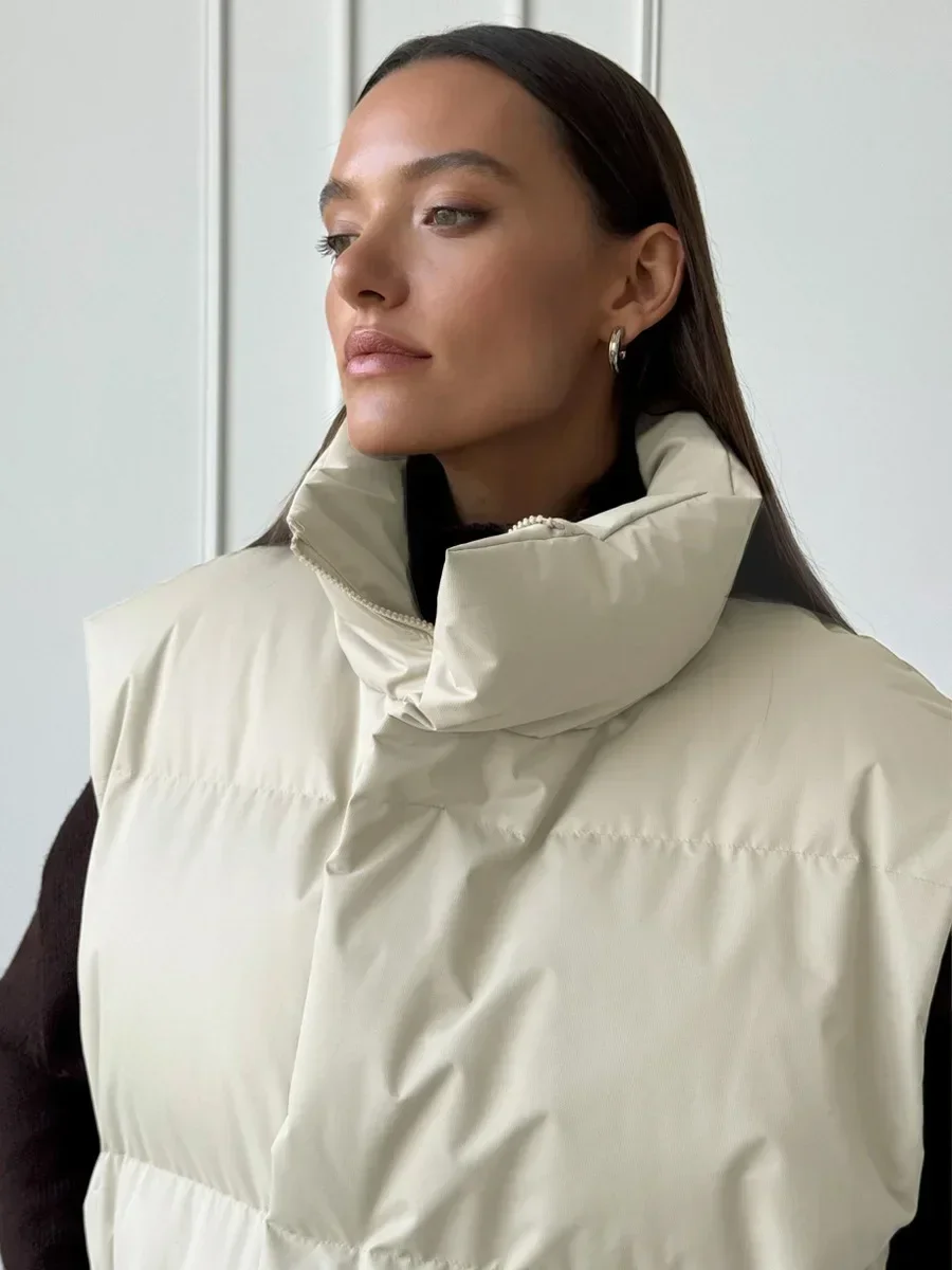 Wolfeel colete jaqueta feminina outono inverno roupas engrossar quente solto casual colete parkas jaqueta sem mangas algodão parkas 2024