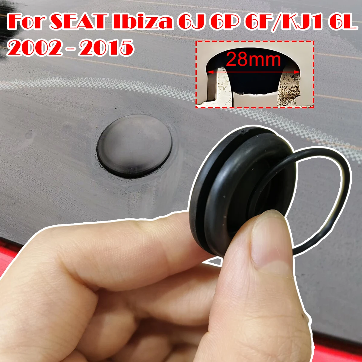 

Upgrade Car Rear Windscreen Wiper Delete Bung Grommet Removal Cap O-ring For SEAT Ibiza 6J 6P 6F/KJ1 6L 2002-2003 2004 2005 2015