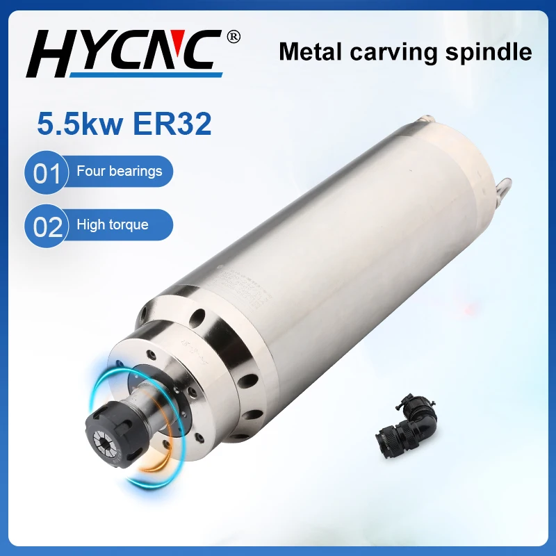 

5.5kw CNC Water Cooled Spindle ER32 380V Constant Torque Spindle Motor D=125mm Suitable For CNC Milling Machine Metal Cutting