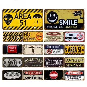 Panneaux métalliques en aluminium, avertissement pour non fumer, Plaque Vintage, Plaque automatique, étiquette en relief, pour Garage, Bars, Pubs, Clubs, décoration murale pour la maison