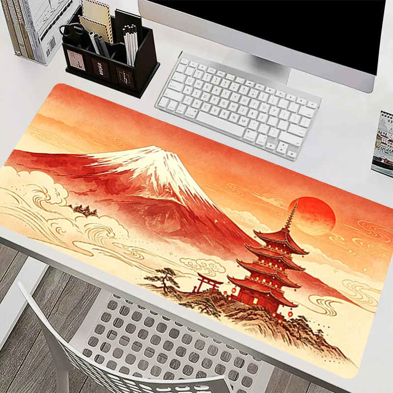 Mouse Pad Office Desk Mat Computer Mousepad Japanese style Pagoda Gaming Accessories Fuji Mountain Keyboard Pad Large Mausepad