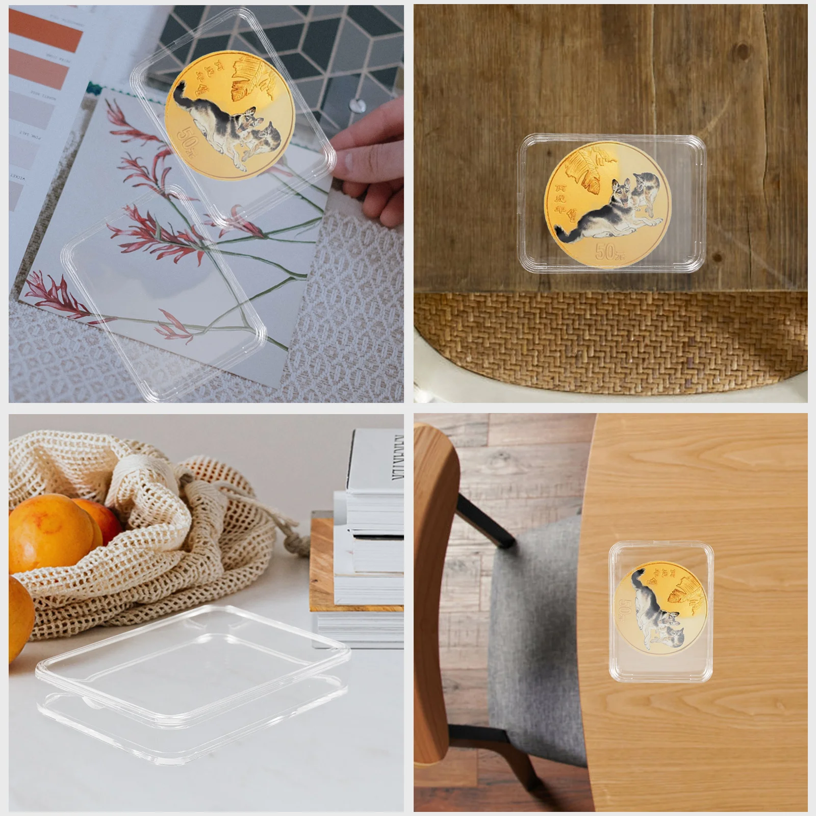 4Pcs Coin Collection Box Transparent Coin Holder Storage Case Collector Protective Organizer Transparent Round Box