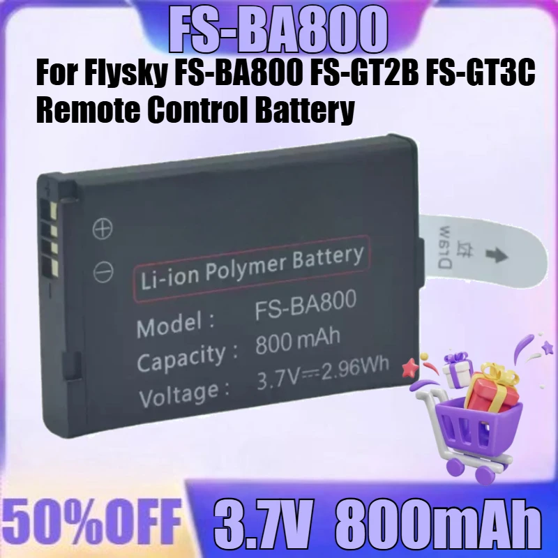 جديد FS-BA800 3.7 فولت 800 مللي أمبير بطارية عالية الجودة ل Flysky FS-BA800 FS-GT2B FS-GT3C بطارية التحكم عن بعد #1