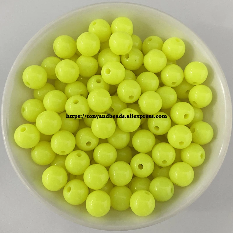 Shine Acrylic (Not Fluorescence) Round Spacer Beads 6 8 10 MM Pick Colour For Jewelry Making DIY